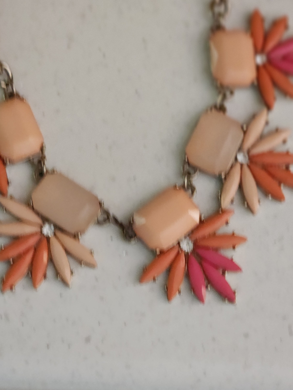Kohl's Peach, Coral & Pink Floral Statement Necklace